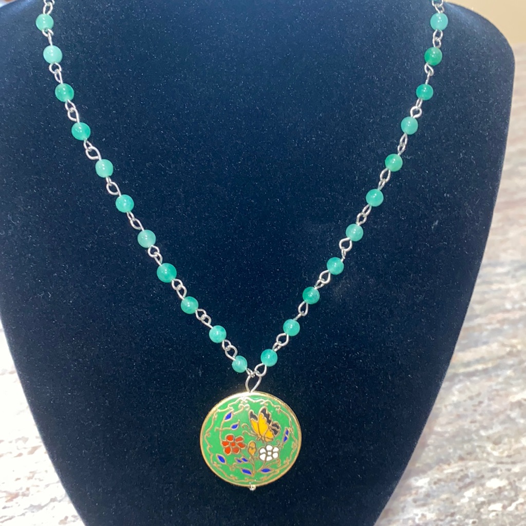 New Y2k Cloisonn Necklace
